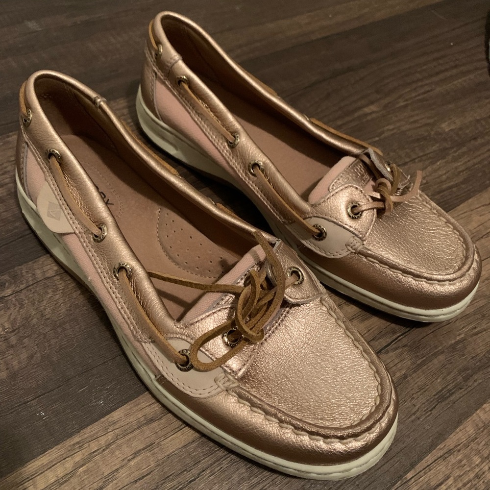 Rose Gold Sperry Deck Shoes